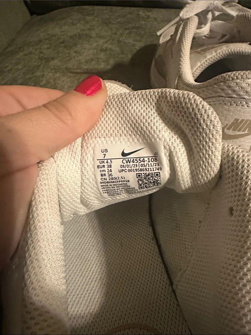 Nike Women’s White and Light Gray Sneakers